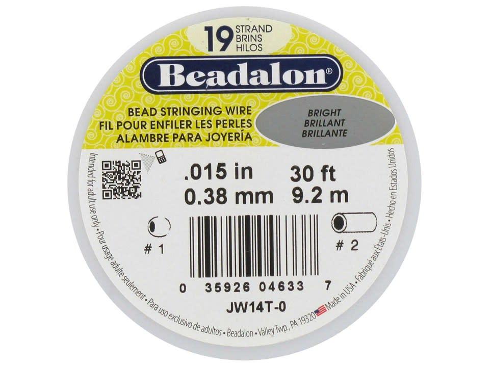 Beadalon 19 Strand, 0.015 Inch Diameter, 15 Feet Silver Beading