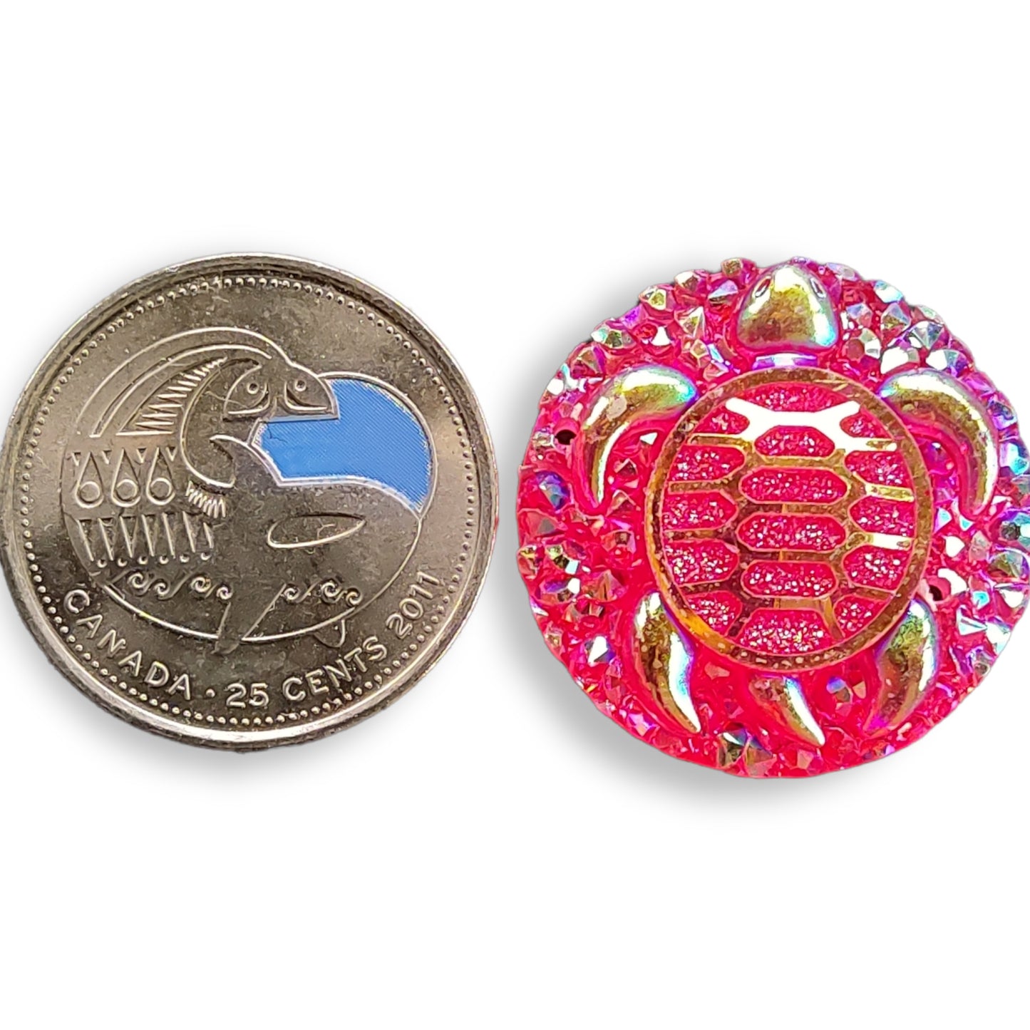 Resin Cabochon - Round 25mm, Turtle Pink