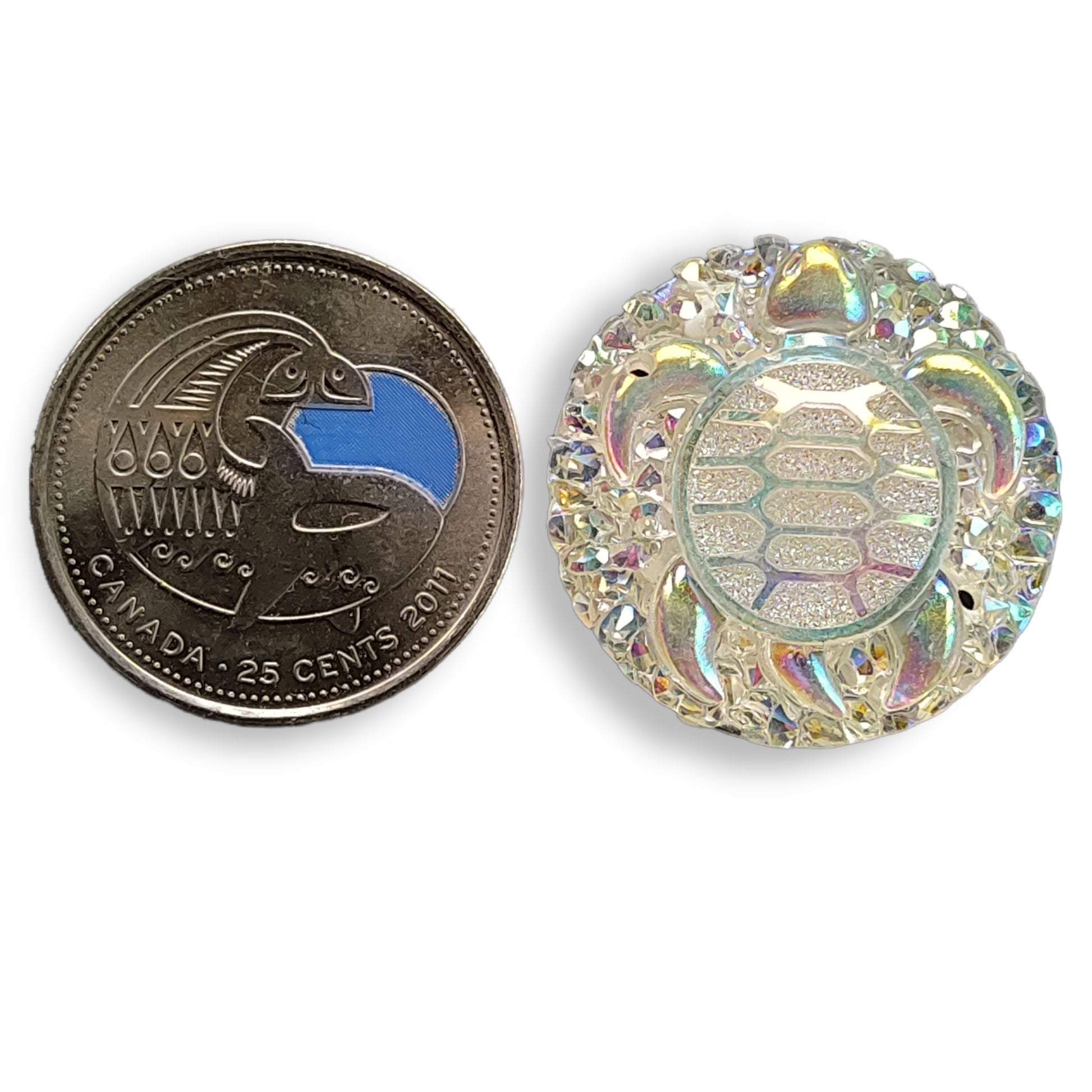 Resin Cabochon - Round 25mm, Turtle Crystal