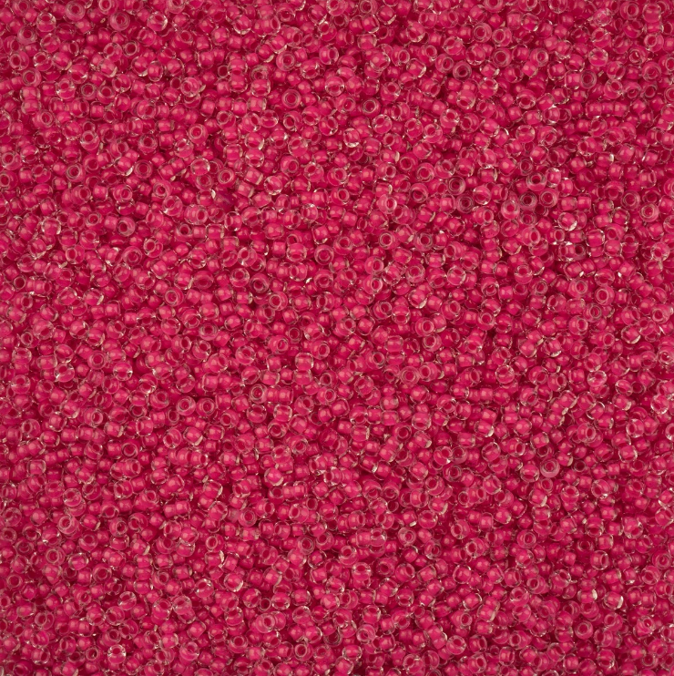 11-08A77, Czech 22g Color Lined Terra Intensive Rose