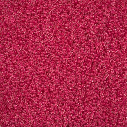 11-08A77, Czech 22g Color Lined Terra Intensive Rose