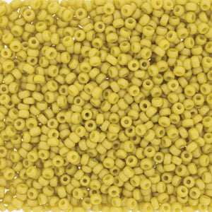 11-4692, Miyuki 22g Frost Opaque Glaze Rainbow Yellow