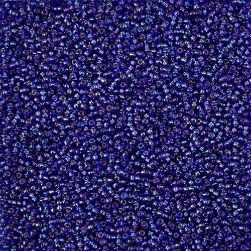 11-43216 Czech 22g Silver Lined Cobalt Blue Rainbow