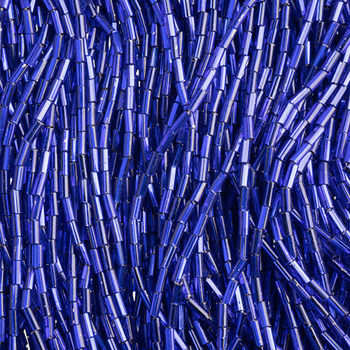 Silver Lined Navy Blue- Bugle, #2 25g