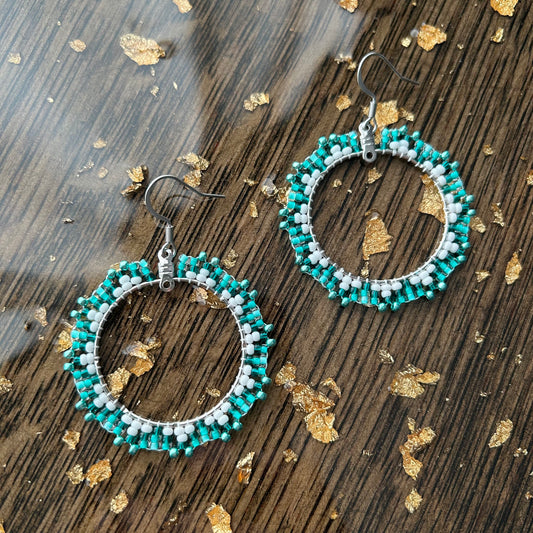 Workshop, Beaded Hoop Earrings