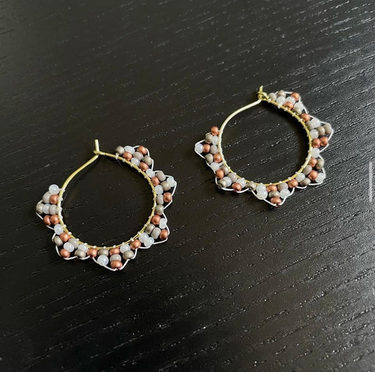 Workshop, Beaded Hoop Earrings