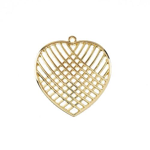 Beadwork Finding - Crossed Heart, 29x31mm per pair - PoCo Inspired