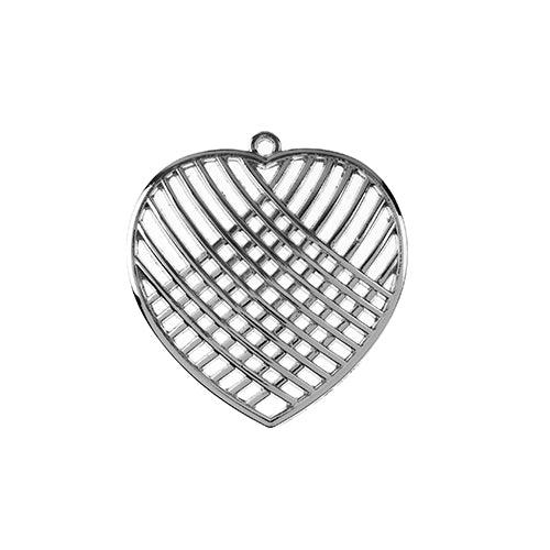 Beadwork Finding - Crossed Heart, 29x31mm per pair - PoCo Inspired