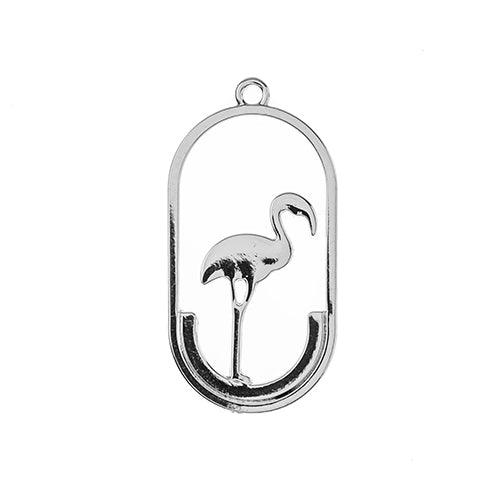 Beadwork Finding - Oval w/Flamingo per pair - PoCo Inspired