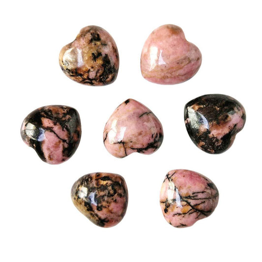 Heart Palm Stone, Rhodonite - PoCo Inspired