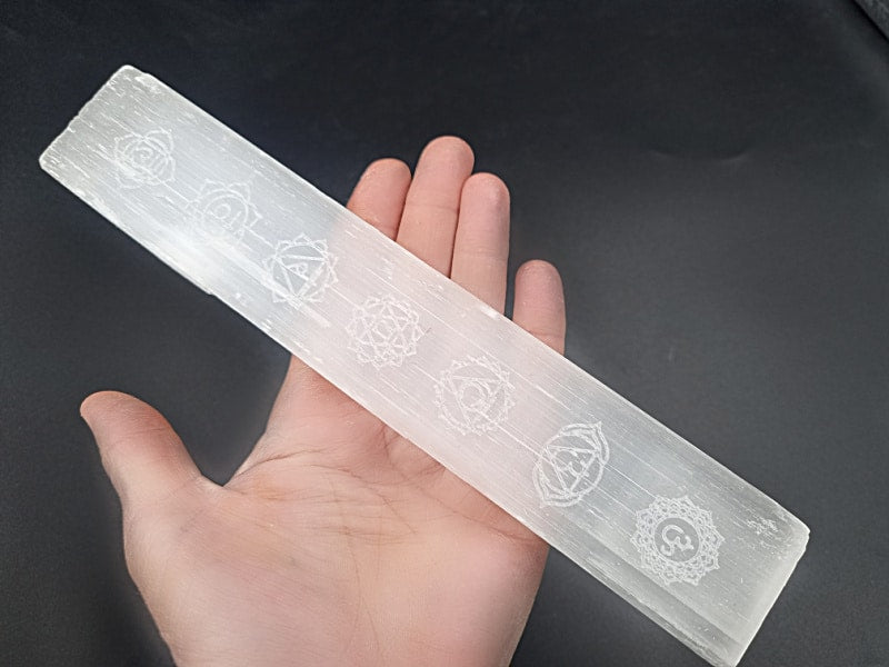 Engraved Selenite Ruler Charging Plate