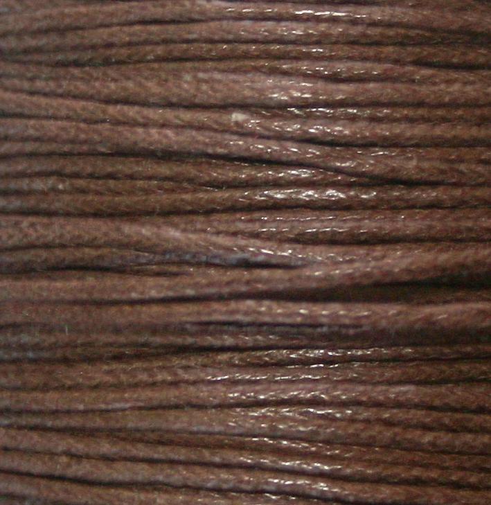 Cord, Cotton Wax 1mm - Dk Brown