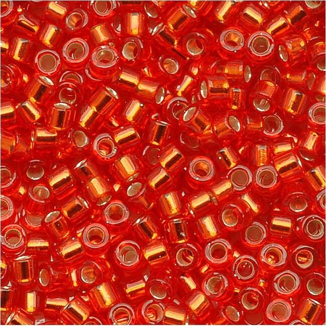 6-140S, Miyuki 20g Silver Lined Red-Orange