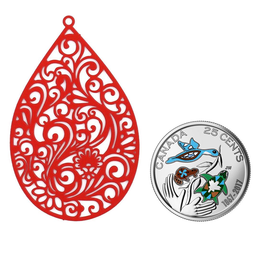 Charm Metal Painted Drop Filligree - PoCo Inspired