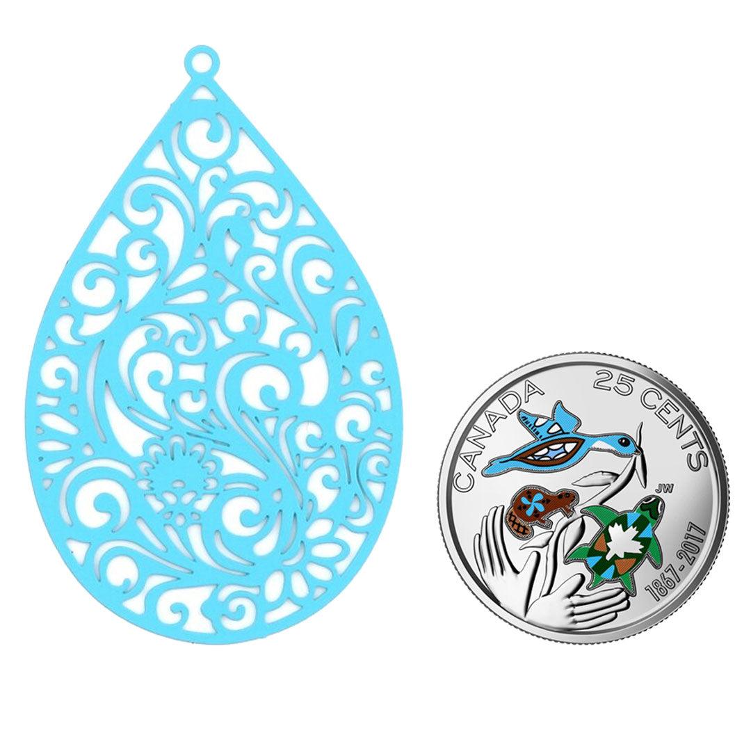 Charm Metal Painted Drop Filligree - PoCo Inspired