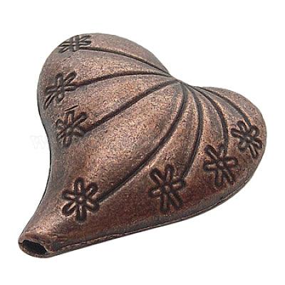 Heart Bead, Antique Coper 25mm