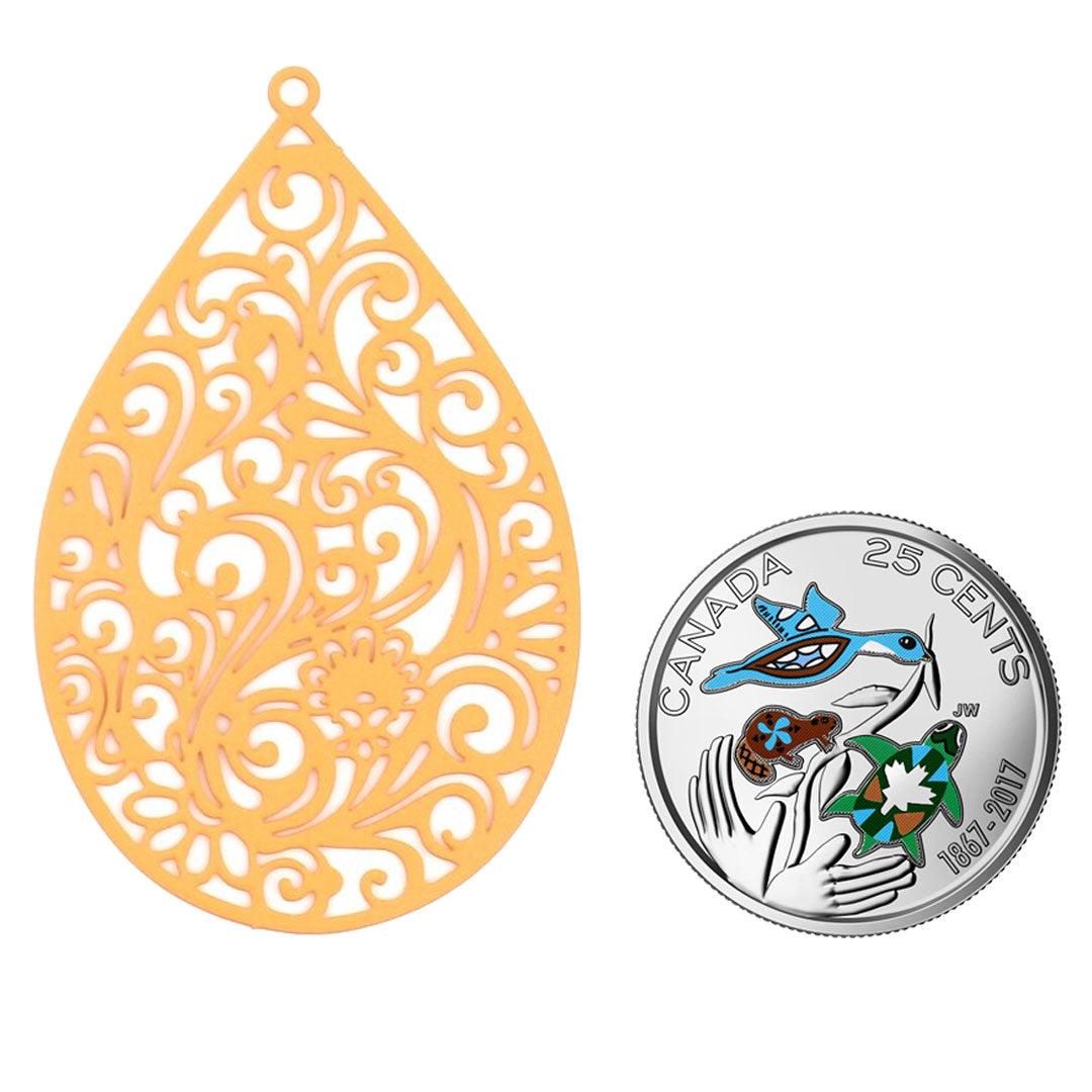 Charm Metal Painted Drop Filligree - PoCo Inspired