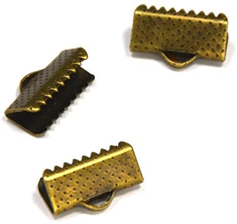 Ribbon End - 10 pc Antq Brass 13x7mm