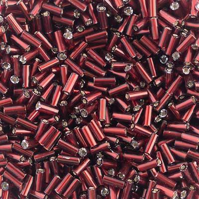 Silver Lined Dark Red - Bugle, #2 25g