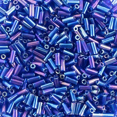 Transparent Blue Iridescent - Bugle, #2 25g