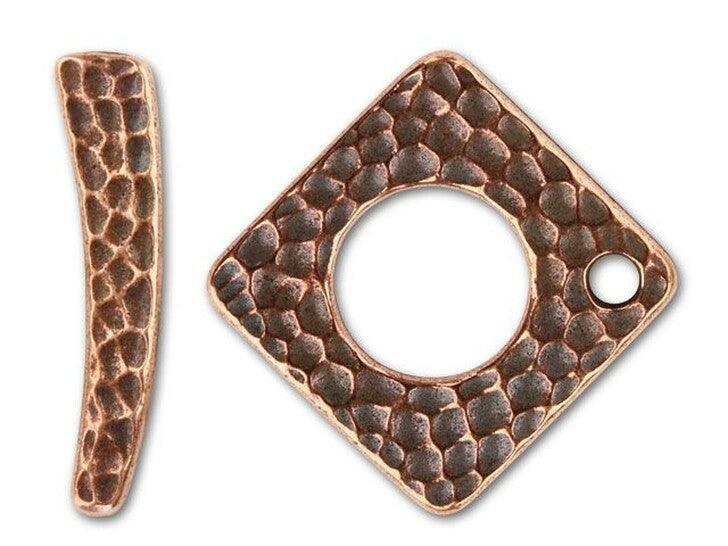 TC Toggle Antique Copper  Hammered Square