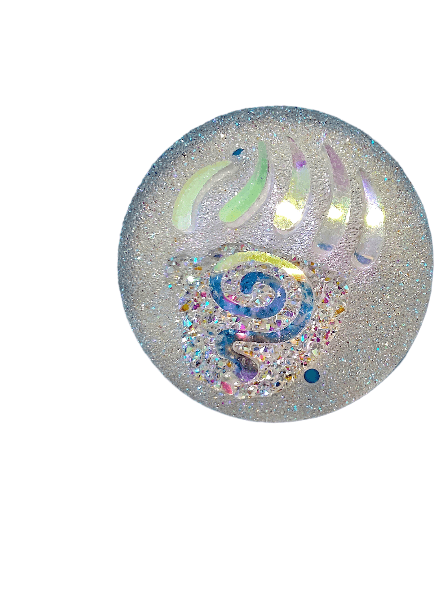 Resin Cab - Round 25mm, Claw Swirl Crystal