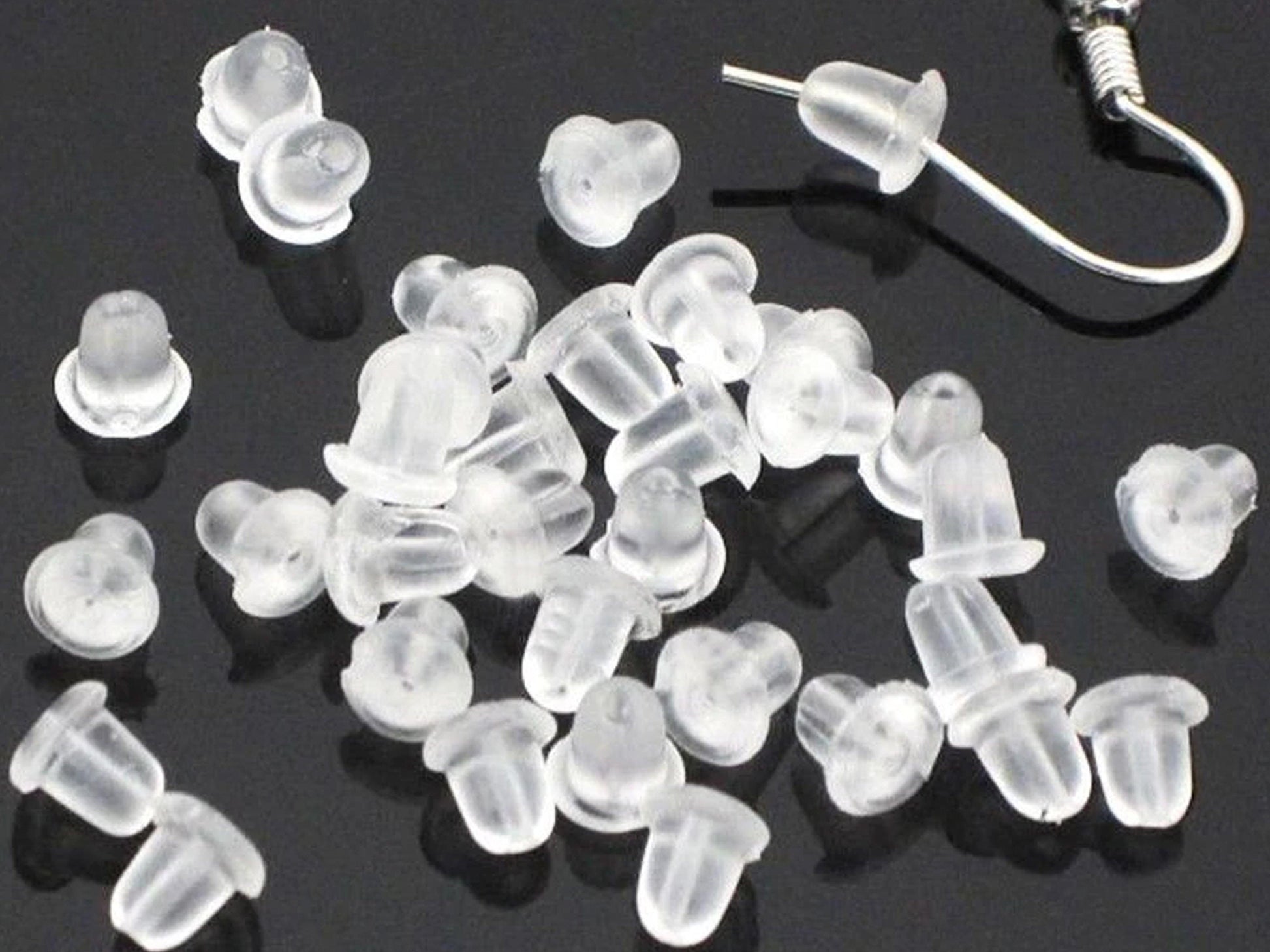 Silicone Rubber Earring Back - Clear aprox 10 pr