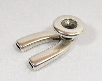 Clasp, Wishbone - 5mm Flat Antique Silver
