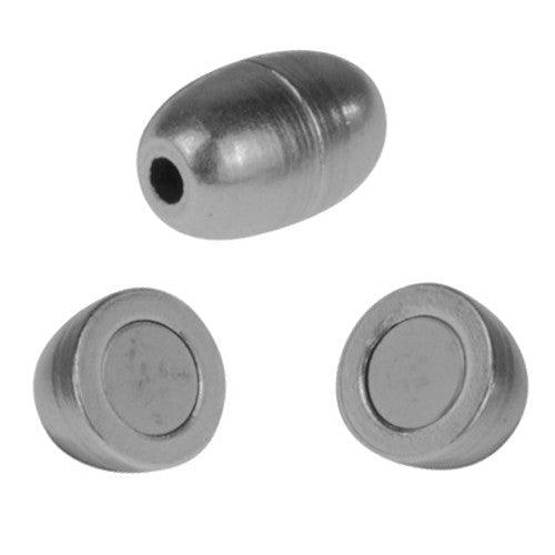 Magnet Clasp, Barrel - 2mm Rd Antique Silver