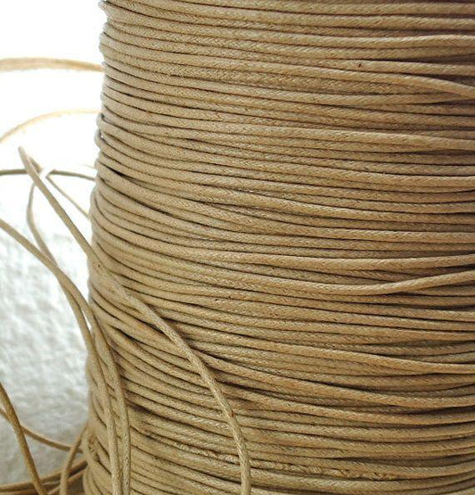 Cord, Cotton Wax 1.5mm - Natural