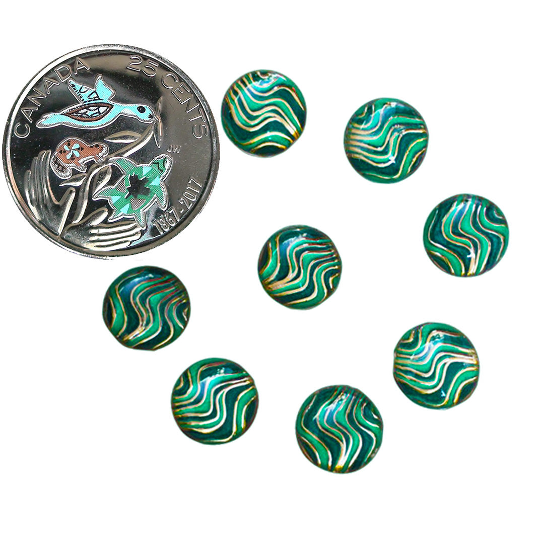 Resin Cab - Round 10mm, Wave Green