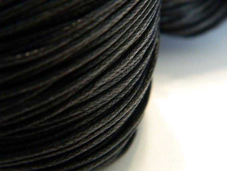 Cord, Cotton Wax 1mm - Black