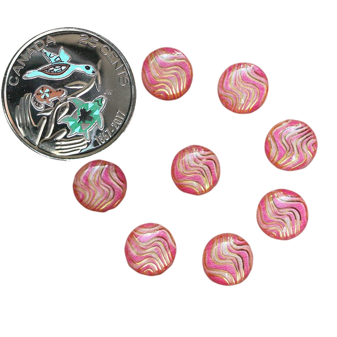 Resin Cab - Round 10mm, Wave Light Pink