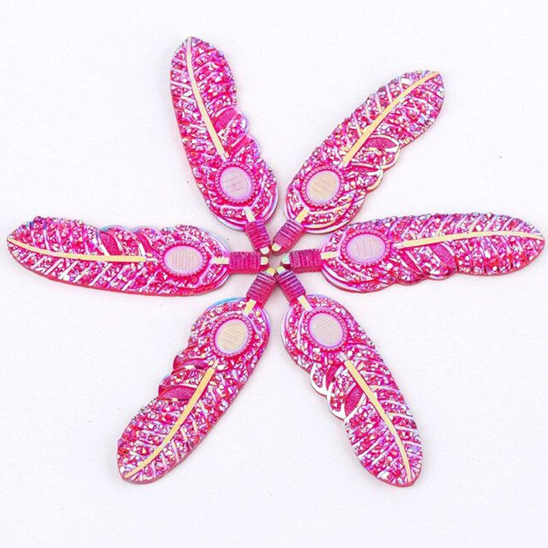 Resin Cabochon - Feather 16x36mm Pink