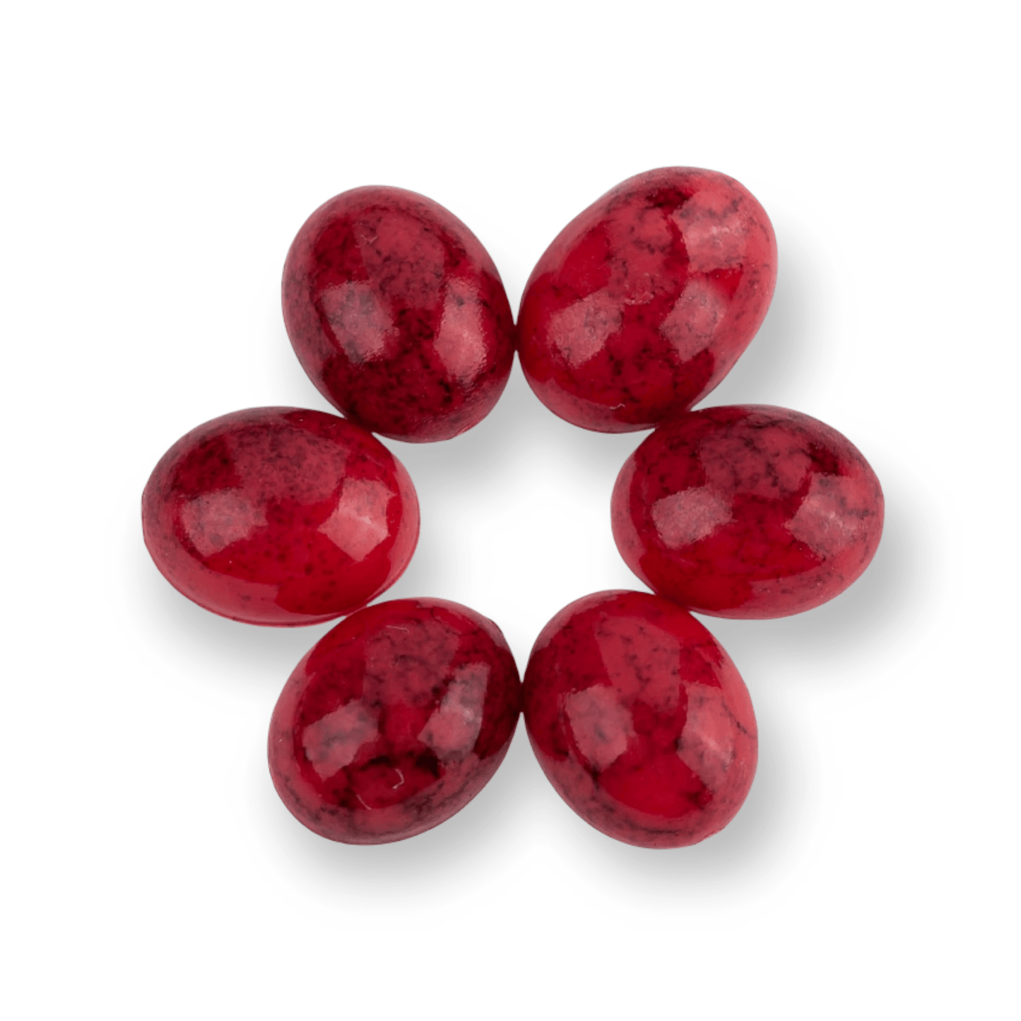 Resin Cab - Oval 8x10mm, Marble Red