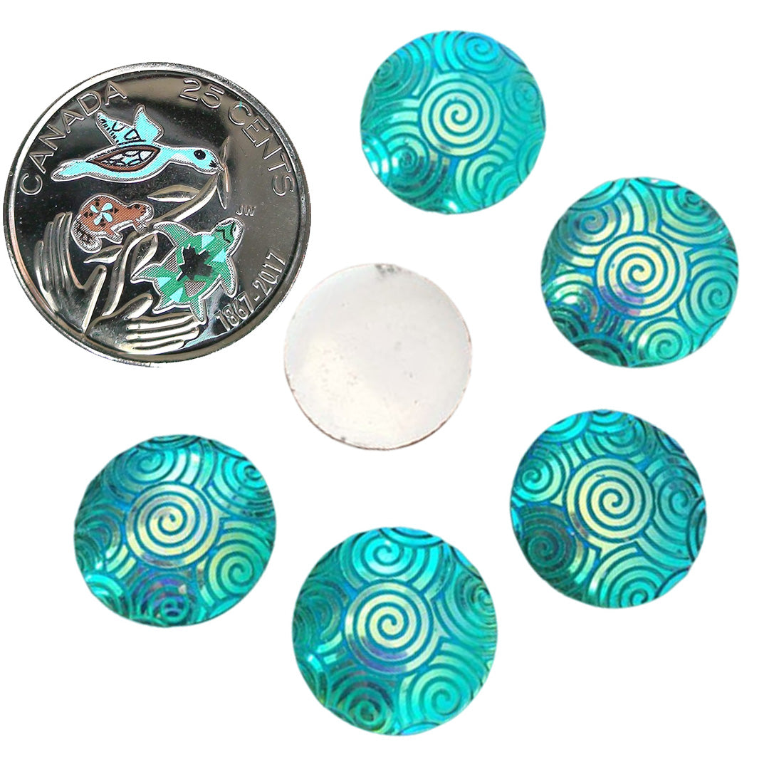Resin Cab - Round 16mm, Cloud - Turquoise AB