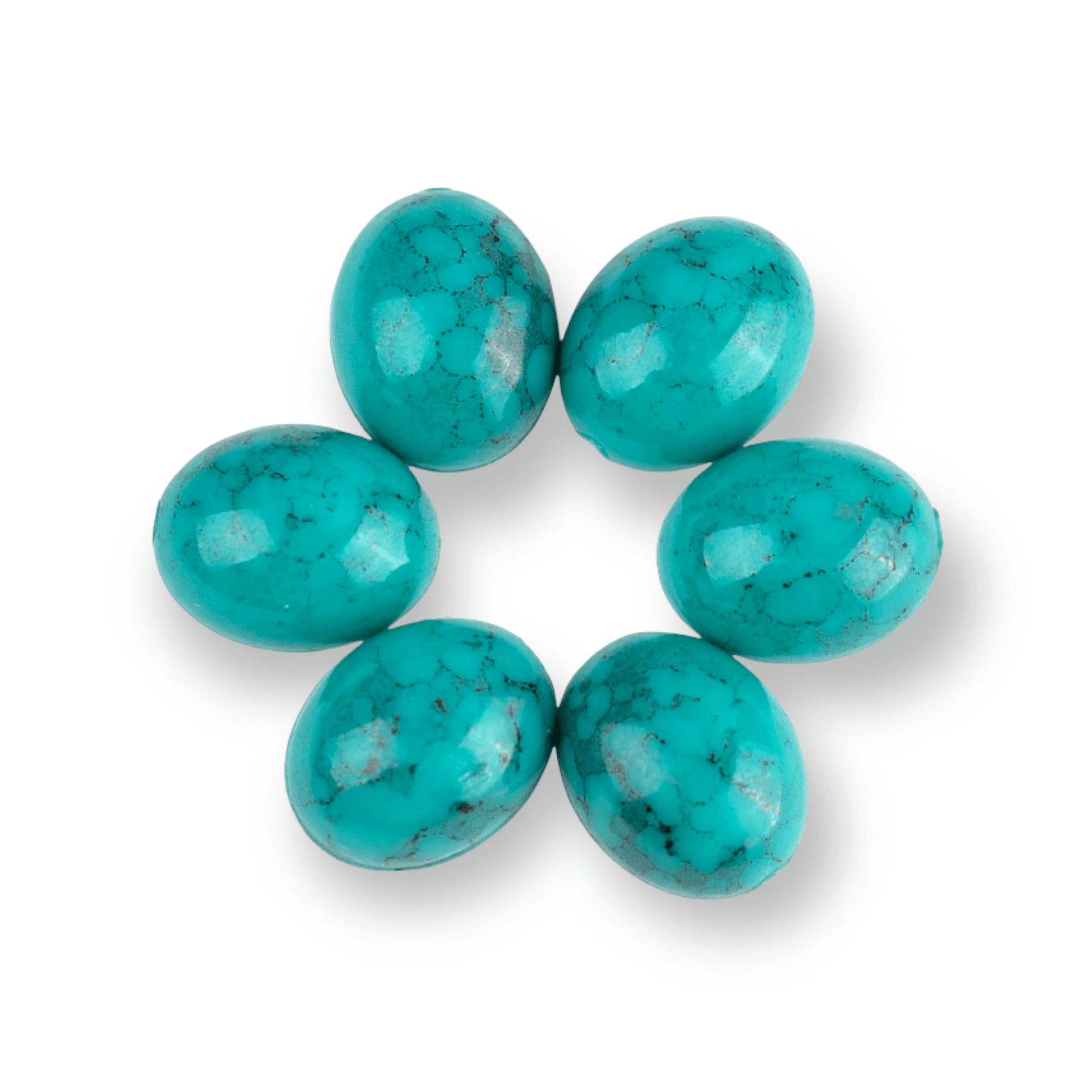Resin Cab - Oval 8x10mm, Marble Turquoise